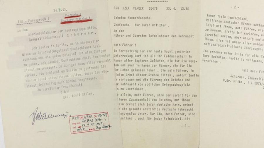 Предсмертную телеграмму Гитлера выставили на торги