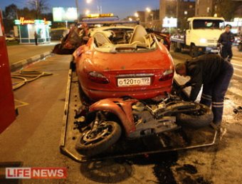 В Москве Jaguar протаранил три автомобиля и мотоцикл: 2 погибших, 6 раненых