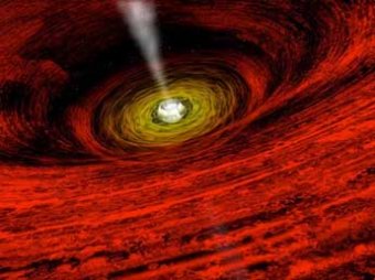 Астрономы сфотографировали, как черная дыра поглощает реку раскаленного газа