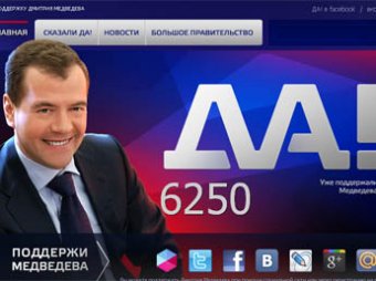 Медведев ретвитнул сообщение об открытии сайта в его поддержку