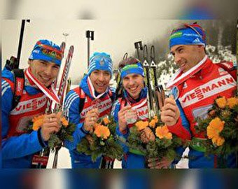 Российские биатлонисты взяли две медали в эстафетах