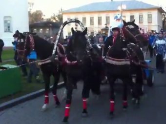 В Вологде в руках Деда Мороза вспыхнул олимпийский факел