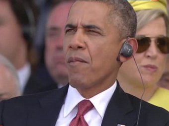 Французы раскритиковали жующего жвачку Обаму на церемонии в Нормандии