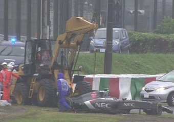 Жюль Бьянки разбился в аварии на Гран-при Японии 05.10.2014 (видео)