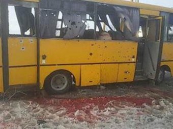 Новости Новороссии 13 января 2015: в Донецке в рейсовый автобус попал снаряд, погибли 10 пассажиров