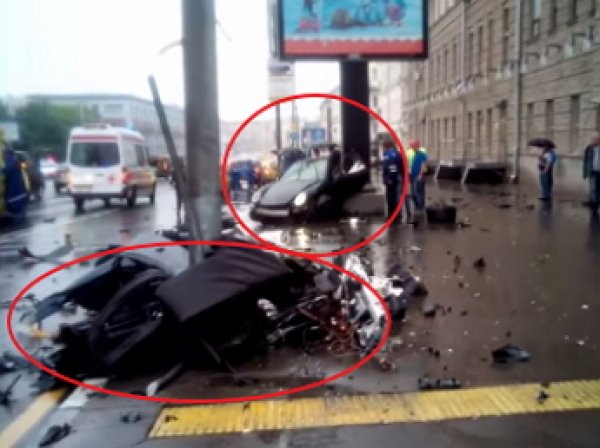 В центре Москвы Porsche-911 врезался в столб: погиб сын экс-губернатора Иркутской области