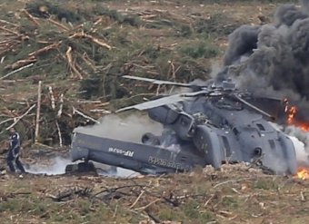 Выживший пилот Ми-28 сам выбрался из горящего вертолета (видео)