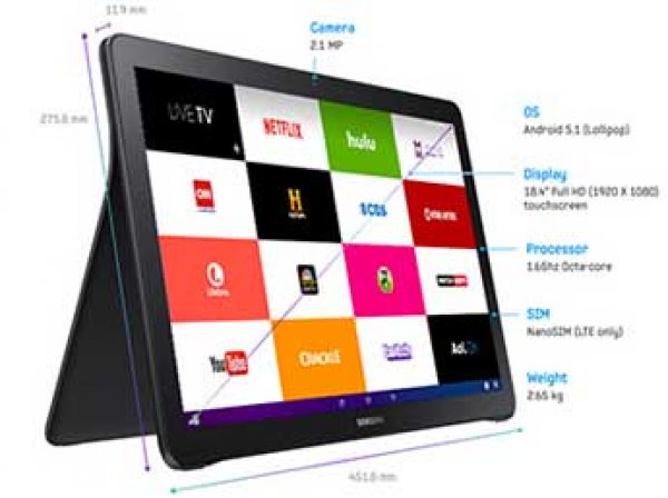 Компания Samsung показала гигантский 18,4-дюймовый планшет на Android