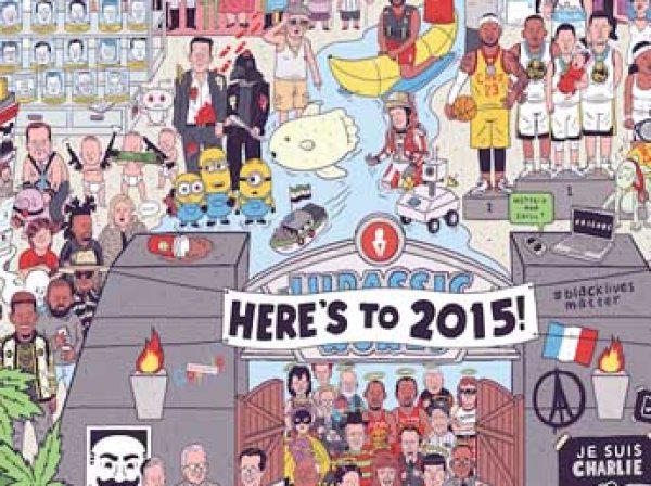 Художник нарисовал все мировые события 2015 года на одной картине