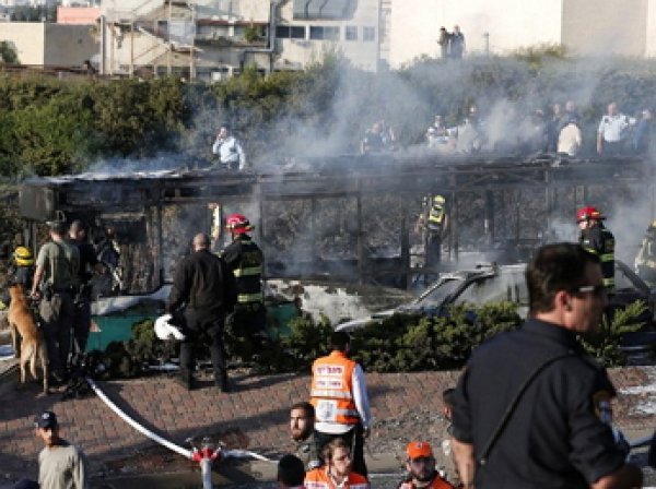 Взрыв автобуса в Иерусалиме: появились первые кадры с места происшествия (ВИДЕО)
