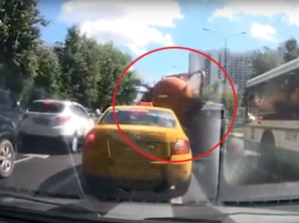 Видео, как в Москве "разорвало" автоцистерну с фекалиями, попало в Сеть