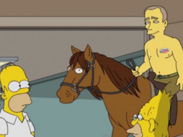 В новой серии "Симпсонов" появится Путин на коне, агитирующий за Трампа (ВИДЕО)