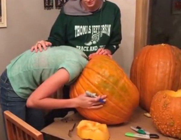 Ютуб ВИДЕО: юная американка, застрявшая в тыкве накануне Хэллоуина, «взорвала» Youtube