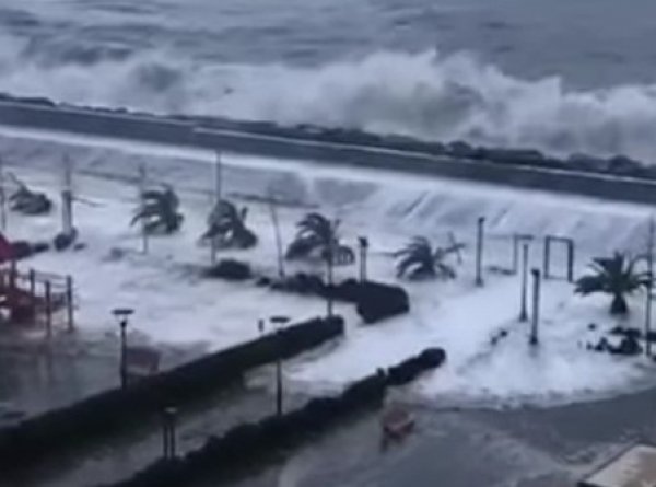 Ураган в Сочи 3 декабря 2016: гигантские волны затопили первые этажи гостиниц (ВИДЕО)