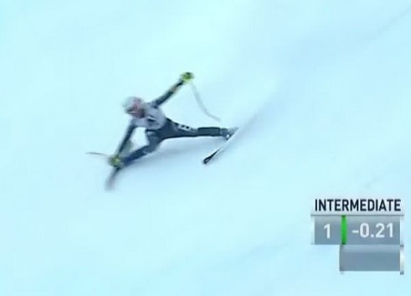 YouTube ВИДЕО: итальянская горнолыжница вылетела с трассы на скорости 100 км/ч (ВИДЕО)