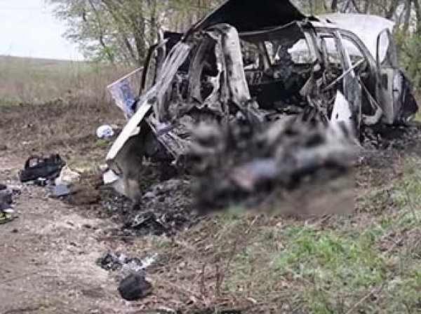 В Сеть попало видео с места подрыва автомобиля миссии ОБСЕ на Донбассе