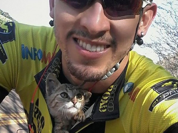 ВИДЕО с велогонщиком, спасшим котенка во время заезда, собрало 1,5 млн просмотров