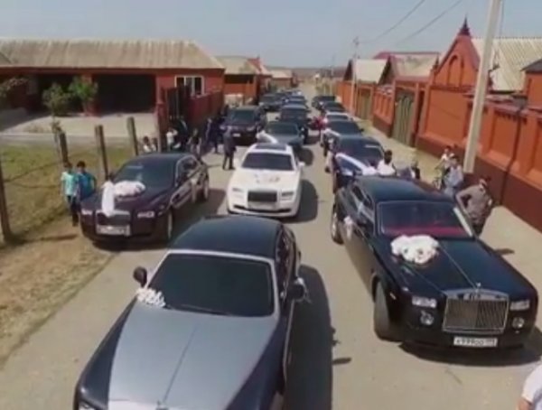 Видео со свадьбы племянника Кадырова с кортежом Rolls-Royce взбудоражило соцсети