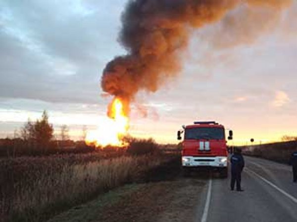 В Подмосковье взорвался газопровод: "огненный фонтан" поднялся на 20 метров