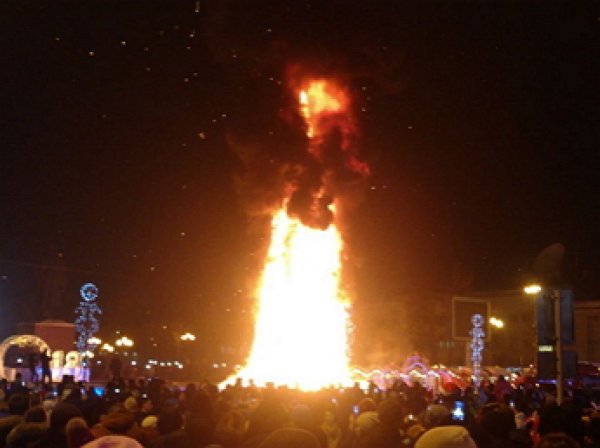 Названа причина возгорания главной  елки Южно-Сахалинска