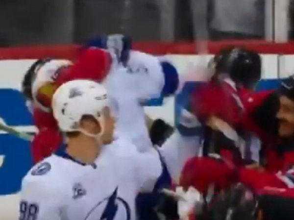 Российский и американский хоккеисты устроили побоище в матче НХЛ