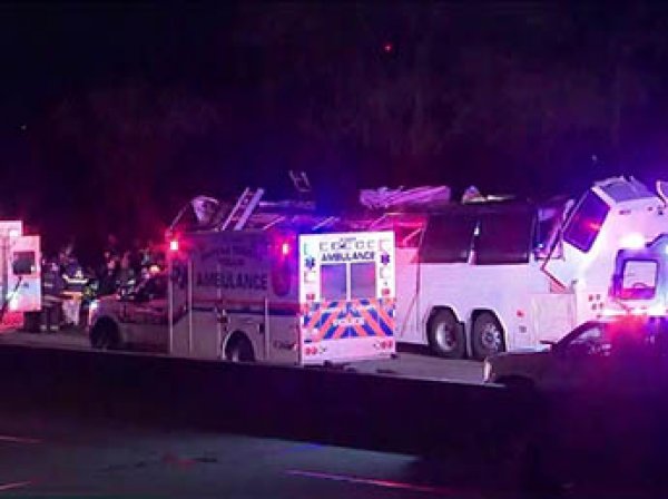 В США школьный автобус протаранил мост: десятки детей ранены