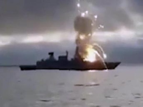 В Сеть попало видео взрыва ракеты прямо на немецком фрегате