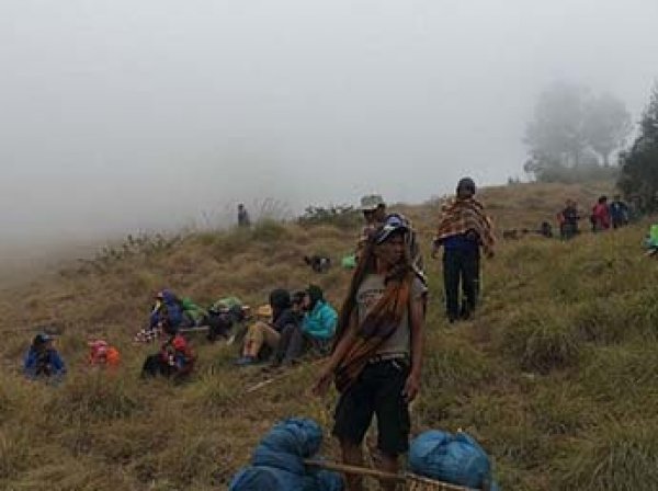 В Индонезии 800 туристов-альпинистов оказались заблокированы на горе из-за оползней