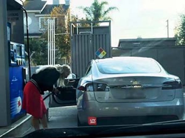 Видео, как блондинка пыталась заправить Tesla бензином, стало вирусным в Сети