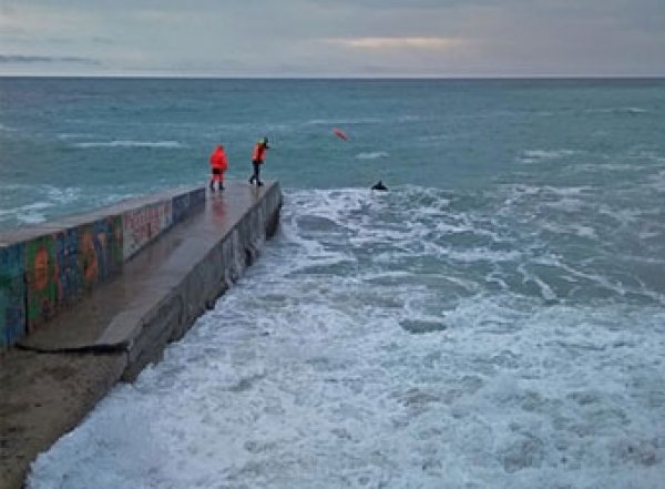 В Крыму огромная волна смыла с пирса туристов, оба погибли (ВИДЕО)