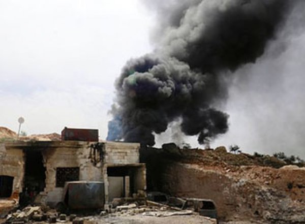 В Сети появилось видео воздушной атаки российских и сирийских военных в Идлибе