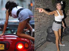 Эми Уайнхаус набросилась на автомобиль