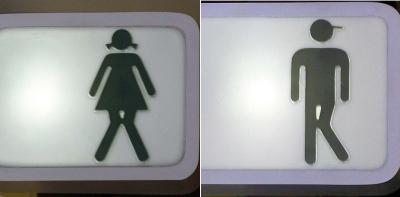 Необычный дизайн туалетных указателей