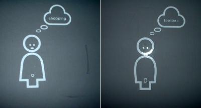 Необычный дизайн туалетных указателей