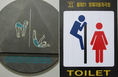 Необычный дизайн туалетных указателей