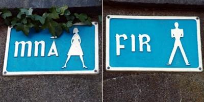 Необычный дизайн туалетных указателей