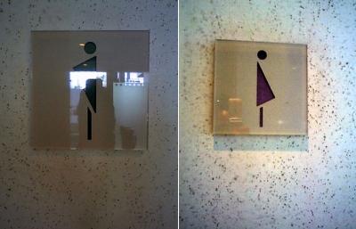 Необычный дизайн туалетных указателей