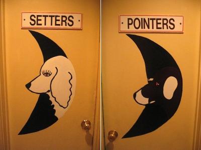 Необычный дизайн туалетных указателей