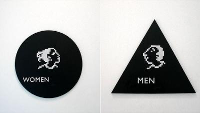 Необычный дизайн туалетных указателей