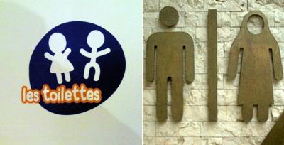 Необычный дизайн туалетных указателей