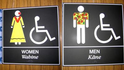 Необычный дизайн туалетных указателей