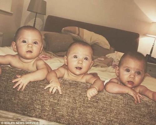 Один шанс на 200 миллионов: у пары из Уэльса родились идентичные тройняшки