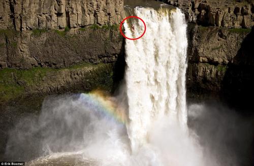 Американец  сбросился на байдарке с 60-метрового водопада
