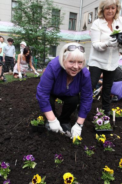 В честь Анны Ахматовой звезды и министры посадили анютины глазки