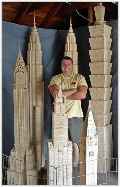 Американец строит города из зубочисток