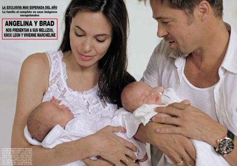 Анджелина Джоли и Брэд Питт показали своих близнецов