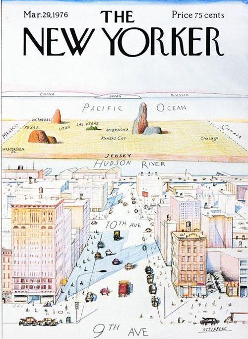 ,       (Saul Steinberg)   "    9- ",     The New Yorker 29  1976 