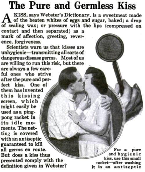 Приспособление для гигиенически чистых поцелуев без микробов (1920)