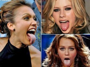 Знаменитости с… высунутыми языками