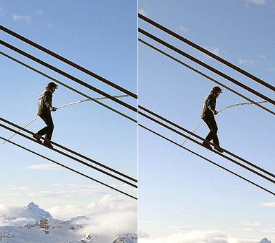 Прогулка над пропастью на высоте 3000 метров без страховки